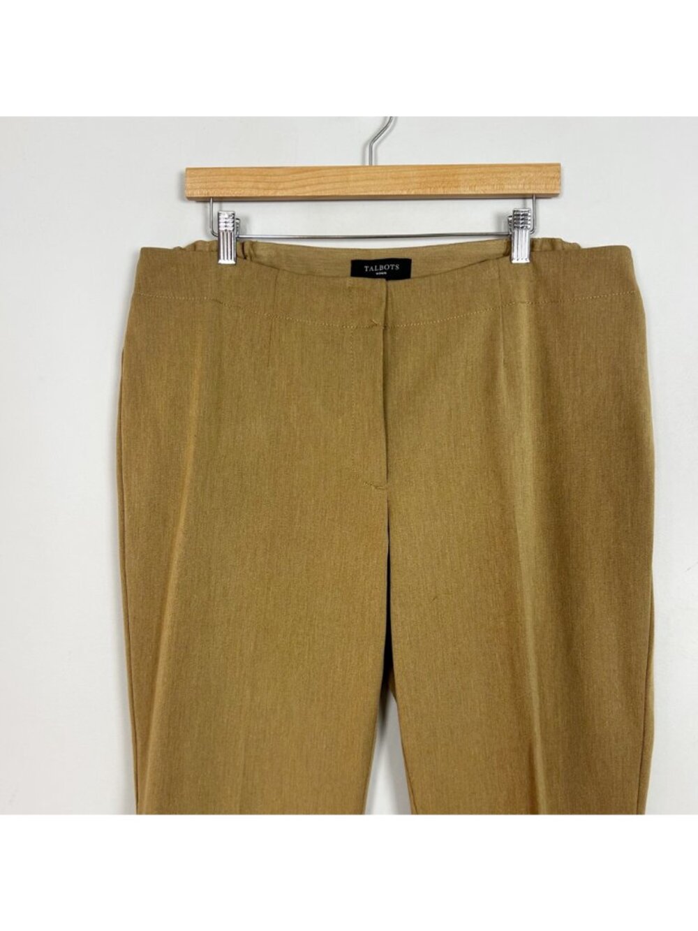 Talbots Tan Straight Leg Pants Trousers Classic Career Professional Size 16W - Picture 2 of 4